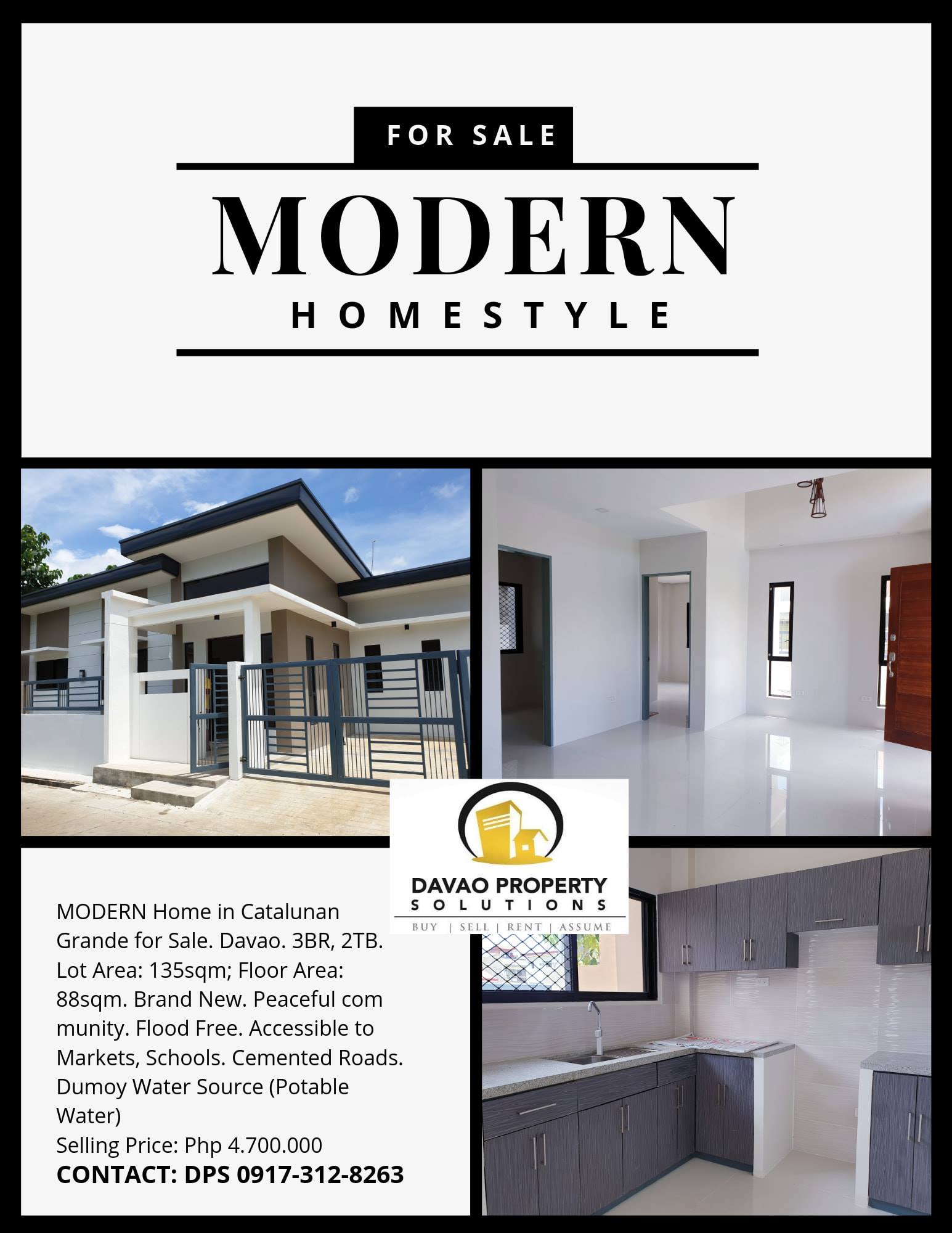 MODERN Home in Catalunan Grande for Sale. Davao. 3BR, 2TB. L...