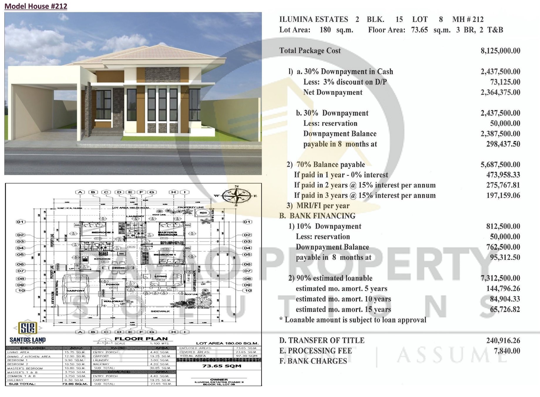 #IluminaEstates2Davao
 Lot Area: 180 sq.m
 Floor Area: 73.65...