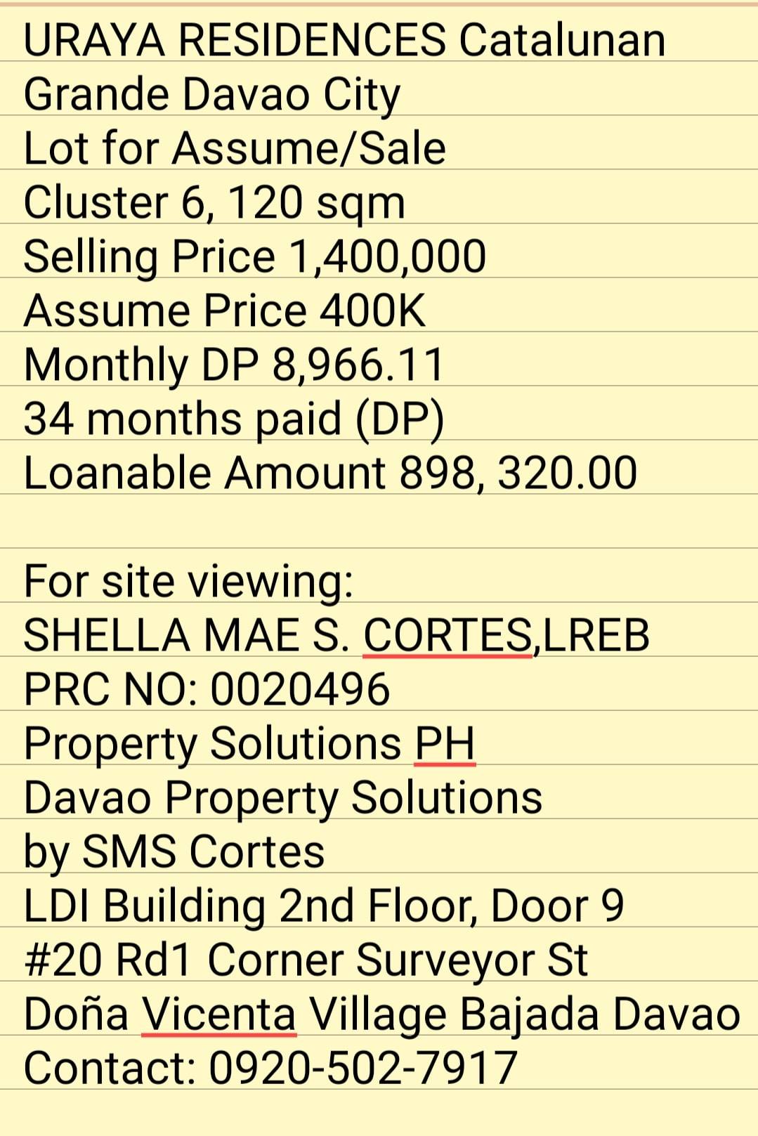 Uraya Residences Catalunan Grande Davao City Residential Lot...