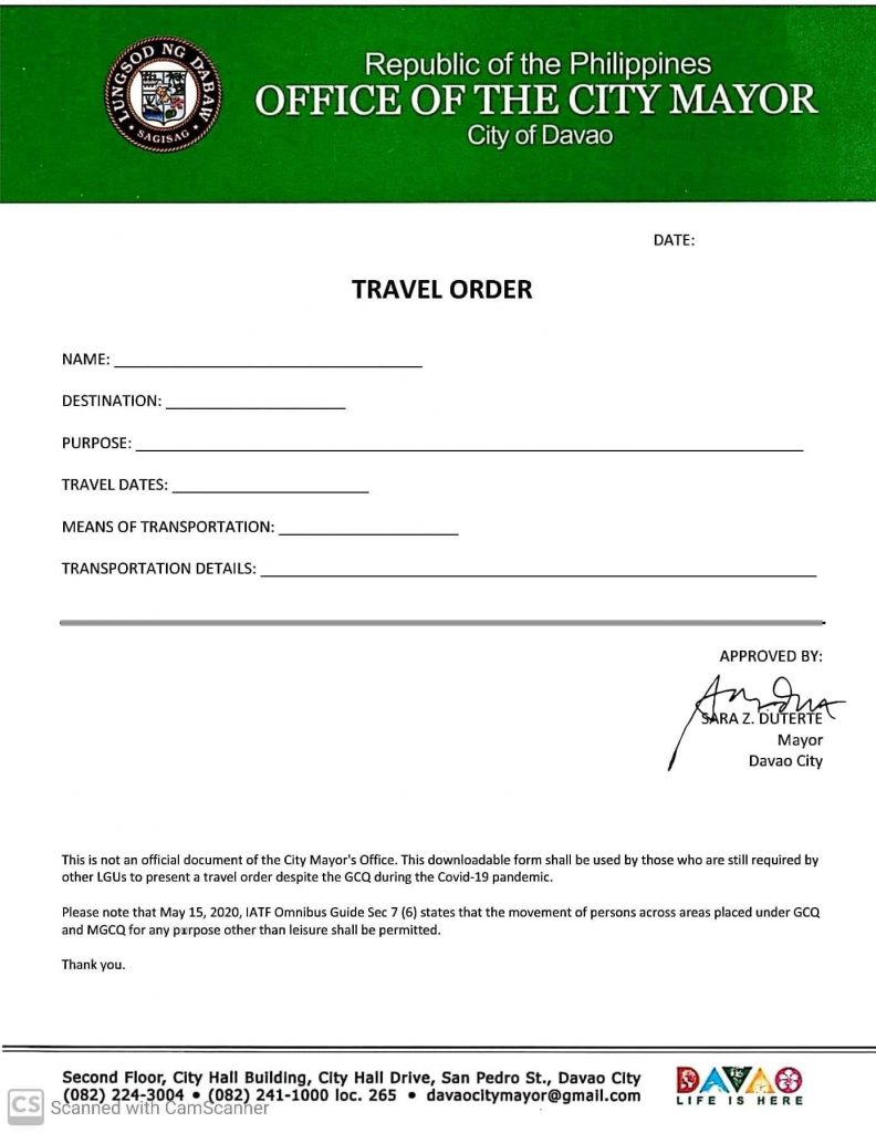 Maaring ma-download ang travel form sa link na ito: bit.ly/D...