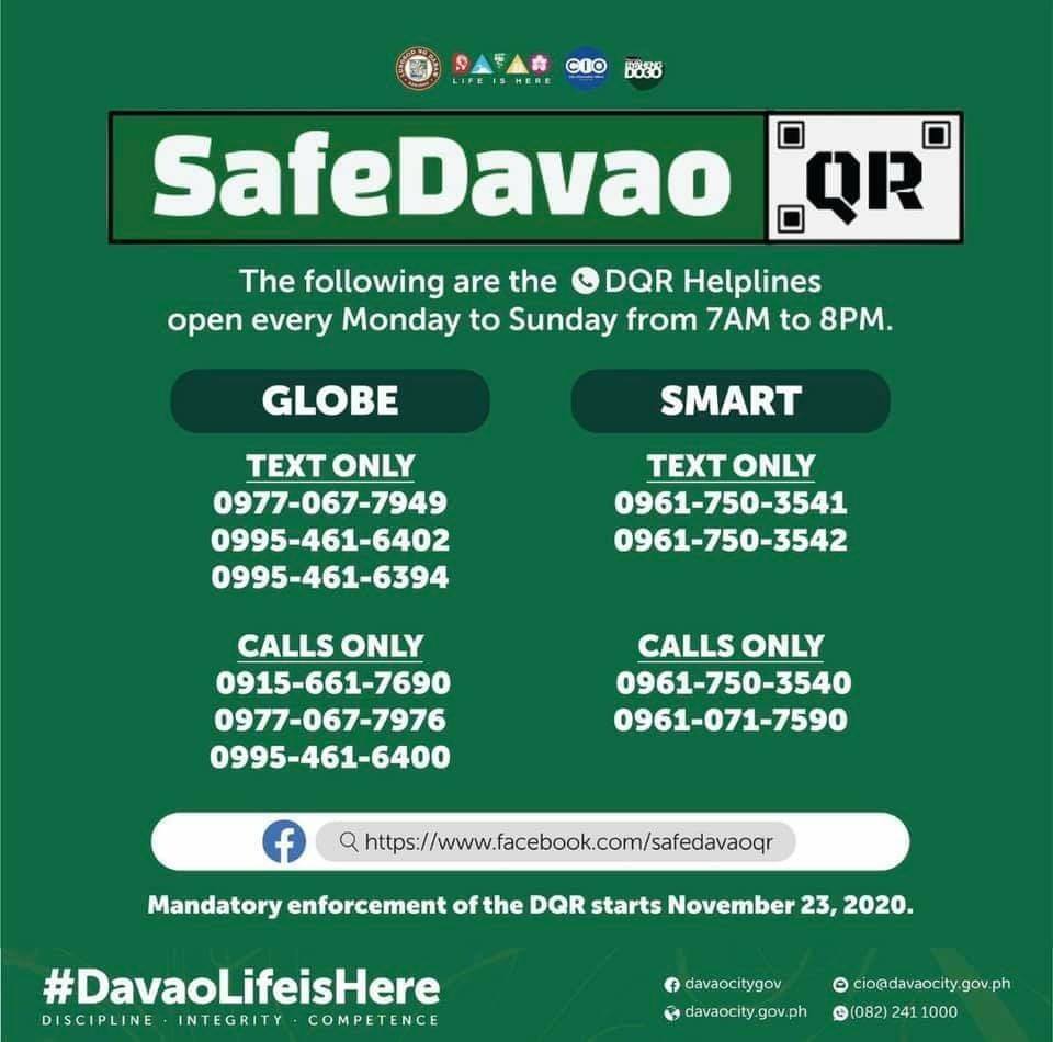 DAVAO CITY PUBLIC ADVISORY 
 The DQR registration for INDIVI...