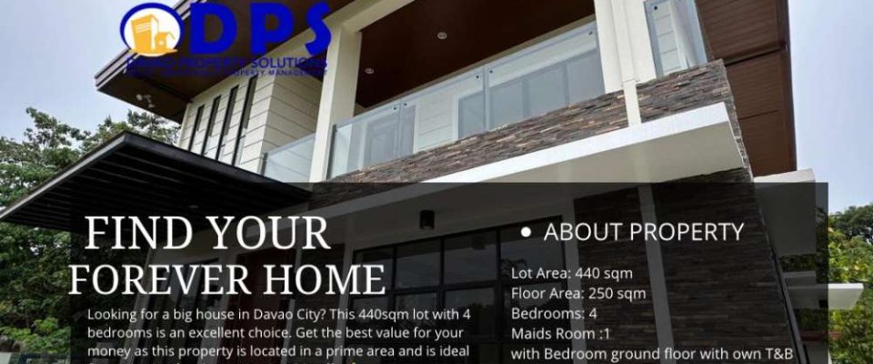 4 Bedroom, 440sqm Big Property Space For Sale in Davao City - 𝐆𝐫𝐞𝐚𝐭 𝐃𝐞𝐚𝐥 in Davao City