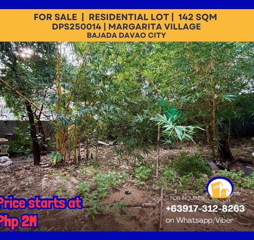 142sqm Lot for Sale in Margarita Village Bajada Davao City - Davao Property Solutions