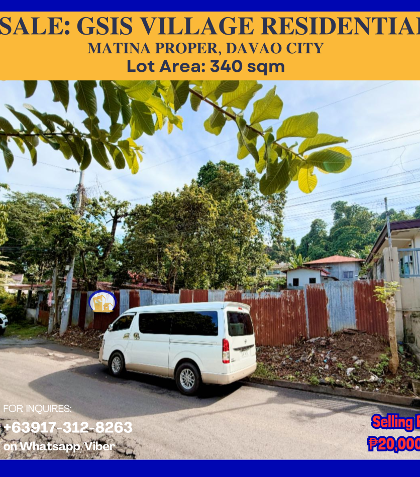 DPS250085 340sqm GSIS VILLAGE RESIDENTIAL ESTATES - Davao Property Solutions