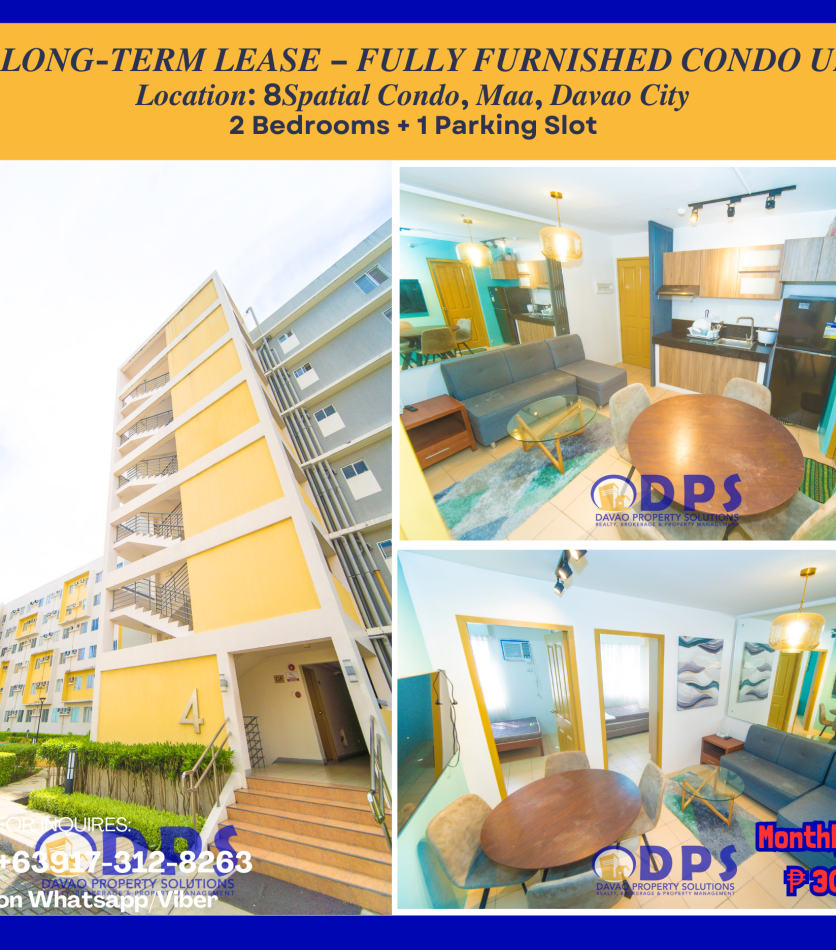 DPS250089 𝑭𝑶𝑹 𝑳𝑶𝑵𝑮 𝑻𝑬𝑹𝑴 𝑳𝑬𝑨𝑺𝑬 – 𝑭𝑼𝑳𝑳𝒀 𝑭𝑼𝑹𝑵𝑰𝑺𝑯𝑬𝑫 𝑪𝑶𝑵𝑫𝑶 𝑼𝑵𝑰𝑻 - Davao Property Solutions
