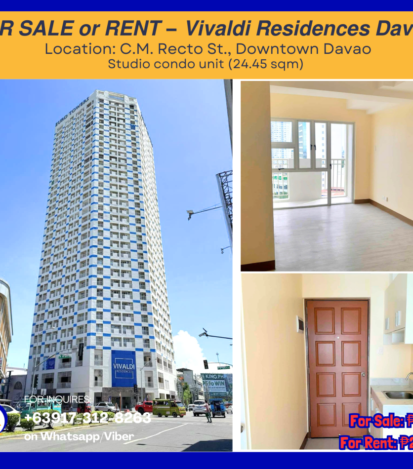 Home 19 DPS250100 VIVALDI RESIDENCES UNIT SALE RENT - Davao Property Solutions