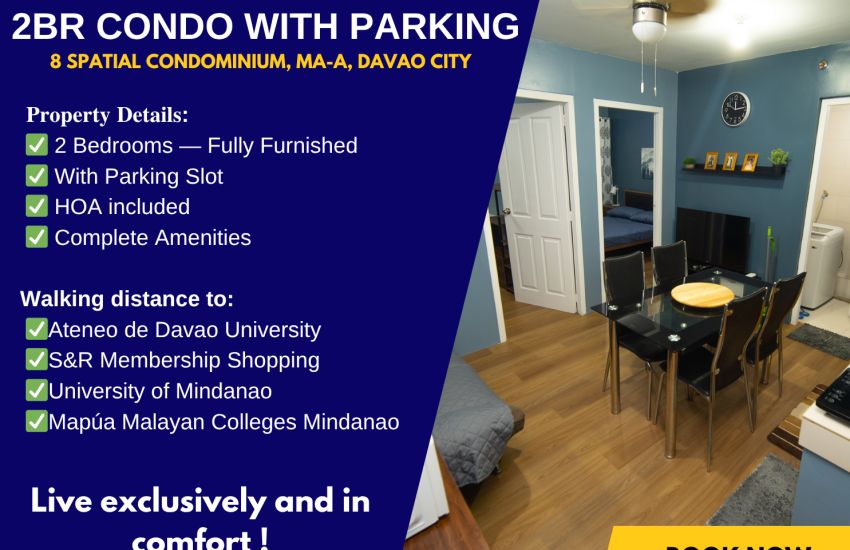 Home 1 DPS260021 2BR CONDO 8SPATIAL MAA LERIN - Davao Property Solutions