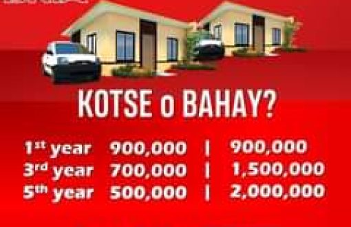 Bild könnte enthalten: Text „BRI KOTSE O BAHAY? st year 3rd year 5th year 900,000 700,000 500,000 900,000 1,500,000 2,000,000 Maging WAIS na INVESTOR!“