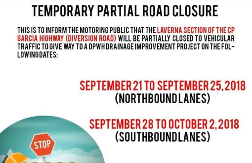 DAVAO PUBLIC ADVISORY: DIVERSION ROAD WILL BE PARTIALLY CLOS...