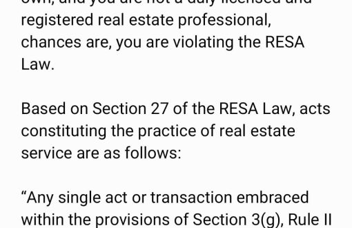 Real Estate Service Act of The Philippines
 R.E.S.A Law 9646...